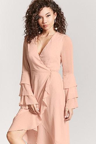 Forever21 Teardrop Jacquard Wrap Dress