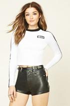 Forever21 Women's  That Way Graphic Cropped Tee