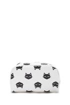 Forever21 Faux Leather Cat Graphic Makeup Bag