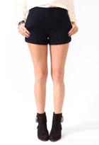 Forever21 Cuffed Wool-blend Shorts