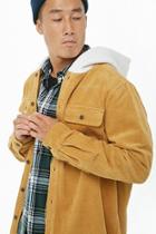 Forever21 Corduroy Classic Fit Hooded Combo Shirt
