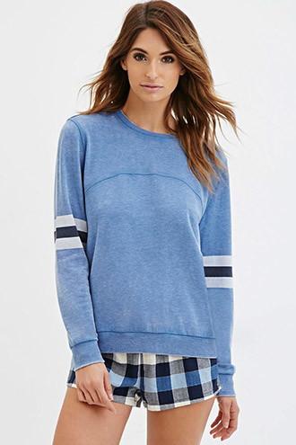 Forever21 Women's  Striped Pj Pullover