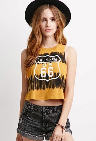 Forever21 California 66 Tie-dye Tank