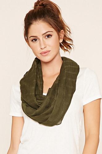 Forever21 Olive Woven Infinity Scarf