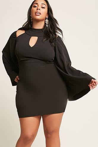 Forever21 Plus Size Flare Sleeve Cutout Dress