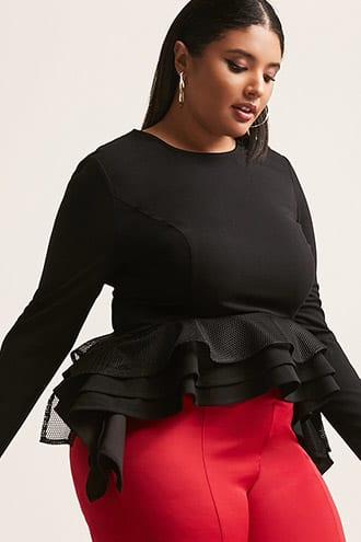 Forever21 Plus Size Eta Tiered Peplum Top