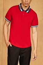 Forever21 Reason Embroidered Polo Shirt