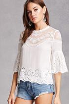 Forever21 Lace Eyelet Ruffle Top
