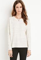 Forever21 Women's  Heather Ribbed Top (taupe/cream)