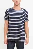 21 Men Men's  Striped Raglan Tee (navy/taupe)