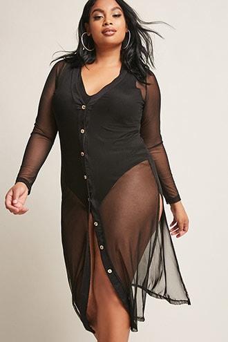 Forever21 Plus Size Sheer Midi Dress