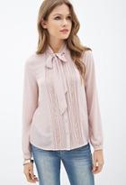 Forever21 Contemporary Self-tie Lace Button-down