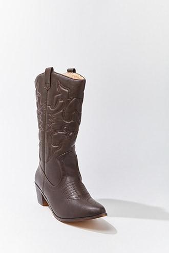 Forever21 Seamed Faux Leather Boots