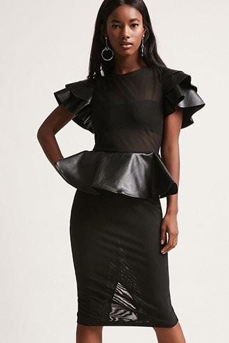 Forever21 Faux Leather Peplum Dress