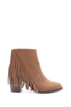 Forever21 Women's  Fringe Faux Suede Booties