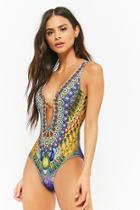 Forever21 Ornate Print One-piece Swimsuit