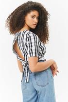 Forever21 Plaid Tie-back Top