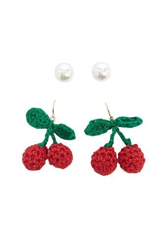 Forever21 Cherry Drop Earrings Set