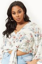 Forever21 Plus Size Floral Chiffon Crop Top