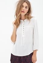 Forever21 Crepe Peasant Top