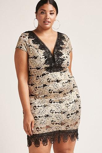 Forever21 Soieblu Metallic Lace Dress
