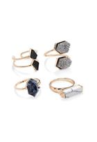Forever21 Faux Stone Ring Set (gold)