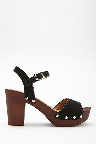 Forever21 Qupid Faux Suede Platform Clog Sandals