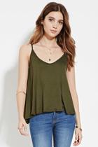 Forever21 Women's  Olive Flared Scoop-neck Cami