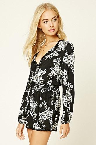 Love21 Women's  Floral Print Romper
