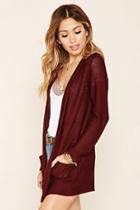 Forever21 Women's  Rust Open-front Knit Cardigan