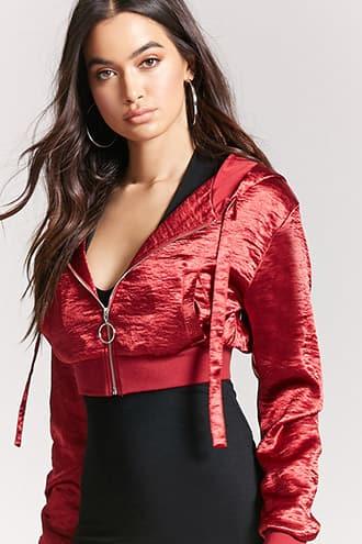 Forever21 Satin Ruched Jacket
