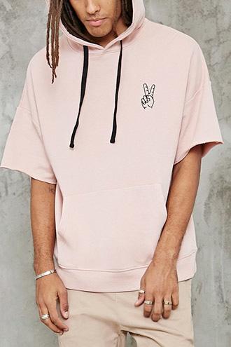 Forever21 Peace Short-sleeve Hoodie