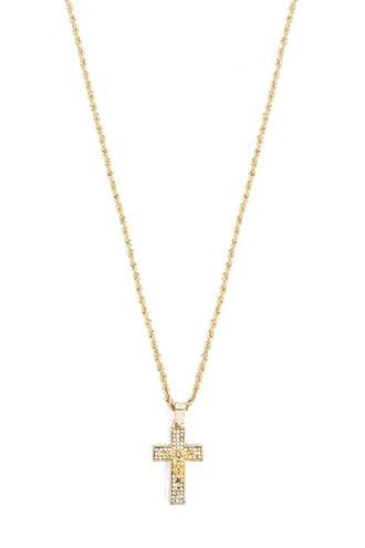 Forever21 Men Jesus Cross Pendant Necklace