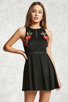 Forever21 Embroidered Faux Suede Dress