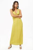Forever21 Striped Crepe Maxi Dress