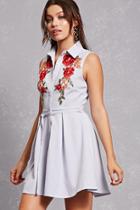 Forever21 Embroidered Tie-waist Dress