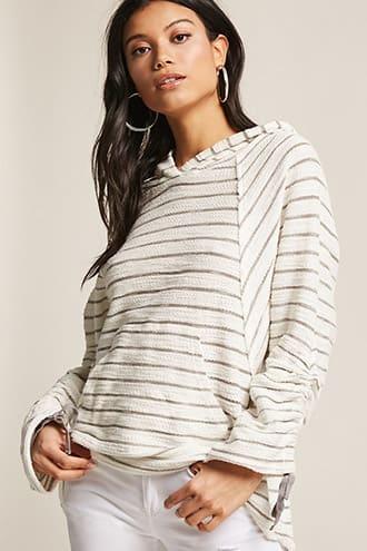 Forever21 Ruched-sleeve Stripe Top