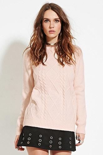 Forever21 Cable Knit Fuzzy Sweater