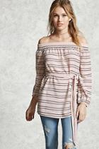 Forever21 Contemporary Belted Striped Top