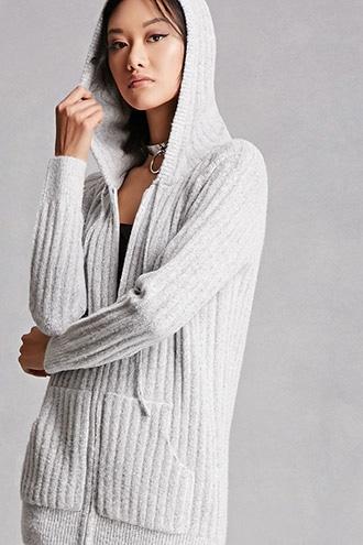 Forever21 Ribbed Zip-up Hoodie