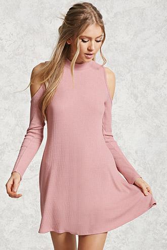 Forever21 Ribbed Knit High Neck Dress