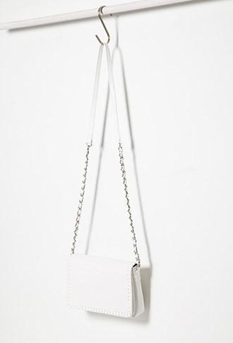 Forever21 Faux Leather Crossbody (white)