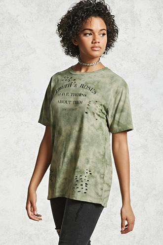 Forever21 Truth And Roses Distressed Tee