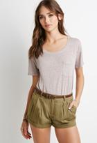 Forever21 Belted Pleat-front Shorts