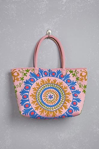 Forever21 Raj Large Embroidered Tote