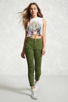 Forever21 Distressed Skinny Cropped Jeans