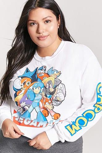 Forever21 Plus Size Megaman Graphic Crop Top