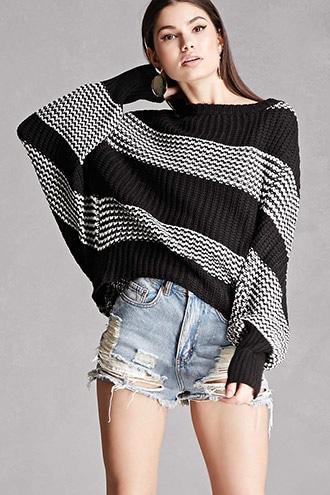 Forever21 Two-tone Stripe Sweater