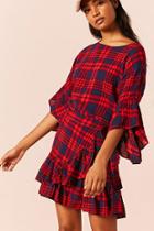 Forever21 Plaid Ruffle-trim Mini Dress