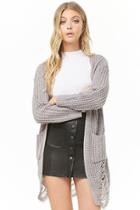 Forever21 Distressed Honeycomb Knit Cardigan